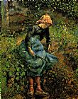 Famous Girl Paintings - Young Peasant Girl with a Stick